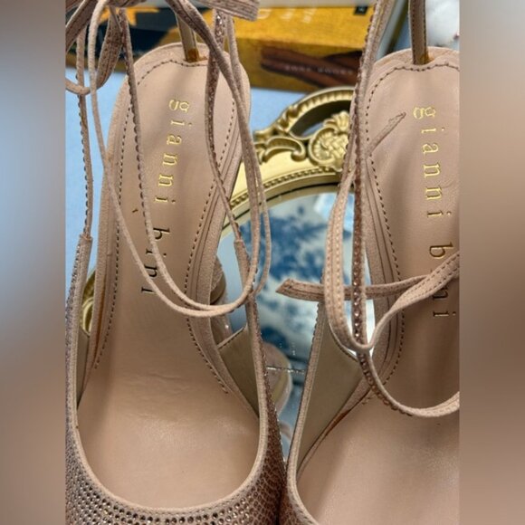 🆕 GIANNI BINI 🧿 NWOB Alexi Rhinestone Ankle Wrap Pointed Toe Pumps, Sz 7 - Picture 13 of 14